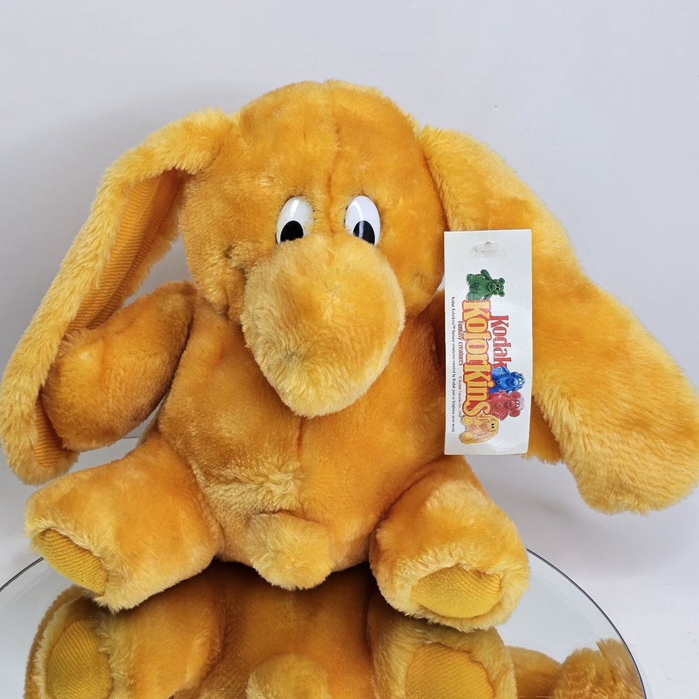 Vtg 1989 Licensed Kodak Kolorkins Toys SNAP Orange Stuffed Plush Toy Animal